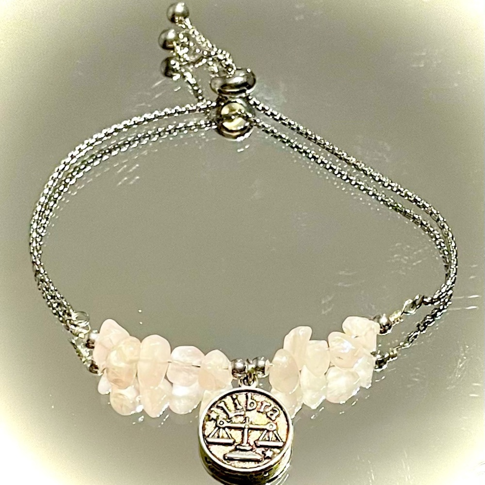 Libra Rose Quartz Zodiac Bracelet!